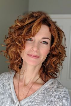 Radiate irresistible appeal with 25 magnetic curly bob hairstyles that draw all eyes on you. Tap to explore more magnetic styles! Curly Bobs For Older Women, Curly Bobs, Mother Of The Bride Hair, Cool Blonde Hair, Brown Hair With Blonde Highlights, Haircuts For Curly Hair, Curly Bob Hairstyles