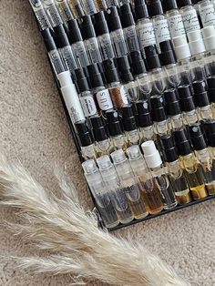 Fragrance Storage Ideas, Fragrance Cabinet, Parfume Shelves Ideas, Diy Perfume Display, Fragrance Sample Storage, Perfume Sample Collection, Perfume Sample Organization, Diy Perfume Organizer