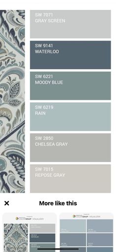 the different shades of gray and blue are shown in this color scheme, which is also available