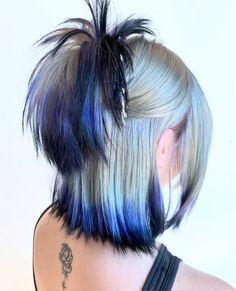 Blue Dip Dye Hair, Blue Dip Dye, Dip Dye Hair, Y2k Hair, Hair Dyes, Dye Hair, Punk Hair, Pretty Hair Color