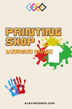 an advertisement for printing shop with hand prints