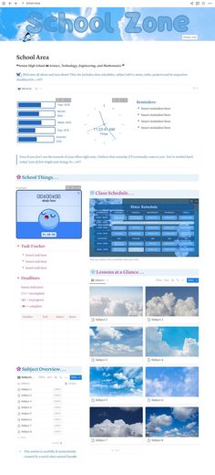 an image of a website page with clouds in the sky and blue skies above it