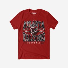 Tired of having to answer questions like, “Who’s your favorite team?” Here’s a shirt that will answer them for you. Show off your fandom and celebrate your team’s decades-spanning awesomeness with the Atlanta Falcons Established Banner T-Shirt. This top features a design that showcases your all-important team colors and a bold team logo display across the chest, meaning this tshirt will prove your unmatched dedication to the Atlanta Falcons when you’re at the game or watching at home with your f Fan Apparel T-shirt With Letter Print, Crew Neck T-shirt For Fan Events, Collegiate Graphic T-shirt For Fan Merchandise, Sports Fan T-shirt In Team Colors, Graphic Print Crew Neck T-shirt For Fans, Collegiate T-shirt For Football Season Fan Merchandise, Fan Apparel T-shirt With Crew Neck For Fan Events, Sports Fan T-shirt With Short Sleeves, Collegiate Style T-shirt For Football Season Fan Merchandise