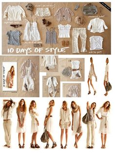 10 Days of Style - Calypso St. Barth - this collection is inspiring to me and I am building my own collection of similar pieces from different designers. the exact pieces in this group are mostly manufactured by CPShades 10 Day Vacation Outfits, Fashion Capsule Wardrobe, Trip Outfits, Calypso St Barth, Summer Capsule Wardrobe, Fashion Capsule