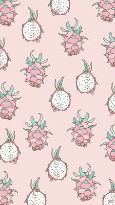 a pink pineapple pattern on a white background