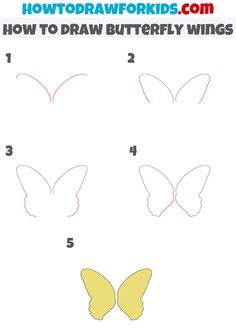 how to draw butterfly wings for kids with easy step by step drawing instructions and pictures