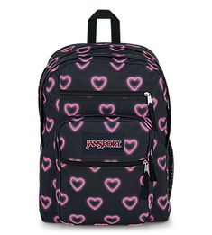 Go big with the Big Student backpack. Two large main compartments offer ample storage for your supplies, a dedicated laptop sleeve helps keep your electronics safe, and zippered utility pockets keep all of your gear organized. Big has never looked so cool. Black Jansport Backpacks, Black Jansport, High School Backpack, Travel Security, Gear Organizer, Happy Heart, Student Backpacks, Big News, Jansport Backpack