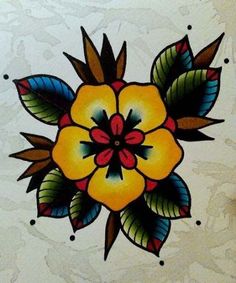 an image of a flower painted on the wall