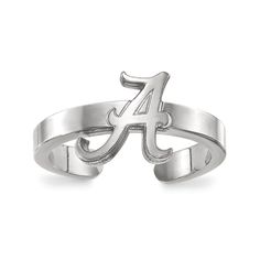 Rhodium Over Sterling Silver LogoArt University of Alabama Toe Ring University Of Alabama, Toe Ring, Toe Rings, Types Of Rings, Sport Fashion, Alabama, Ring Size, University, Sterling Silver