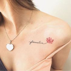 a woman with a tattoo on her shoulder that says,'grandma'and has a rose in it