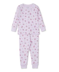 Pink Rose Scrolls Pink Toddler Pajama Set - Kissy Kissy Pink Long Sleeve Onesie For Sleep, Pink Sleep Onesie, Pink Long Sleeve Sleepwear With Cartoon Print, Pink Long Sleeve Sleepwear With Character Print, Newborn Girl Pajamas, Hospital Bag Essentials, Kissy Kissy, Pink Pajamas, Toddler Pajamas