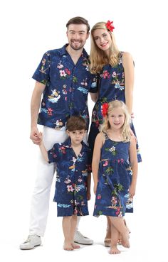 100% Cotton, Comfortable Fit, Easy Care Short Sleeve Camp Collar Matching Chest Pocket Matching Set for Men, Women, Boy and Girl Available Luau Outfits, Girls Matching Dresses, Miss Hawaii, Girls Navy Dress, The Hangover, Dress Christmas, Family Set, Dress Shirts For Women, Aloha Shirt