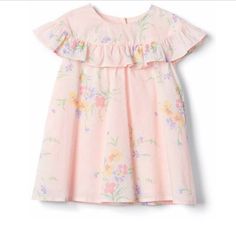 Gap Baby Girl's Pink Floral Print Cap Sleeve Ruffle Lined Dress Brand New - Without Hang Tag, The Label Inside Is Partially Cut Out To Prevent Return To The Retail Stores. Material - Shell & Lining:100% Cotton Gap Cotton Dresses For Spring, Playful Summer Dresses By Gap, Gap Cotton Dress With Ruffles, Cute Gap Dresses With Ruffles, Spring Dresses By Gap With Ruffles, Gap Spring Dresses With Ruffles, Pink Sleeveless Gap Dress, Gap Spring Playtime Dresses, Pink Sleeveless Dress By Gap