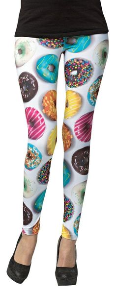 Deliciously cute Donut leggings! Add a pop of color to any outfit. Great for costume or everyday wear. Deviled Egg Costume, Meatball Costume, Bacon Costume, Donut Costume, Apple Costume, Donuts Donuts, Colorful Donuts, Galaxy Leggings, Cute Donuts