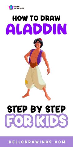 How to Draw Aladdin | Simple Guide for Kids Aladdin Drawing, Easy Draw, Drawing Step By Step, Drawing Step