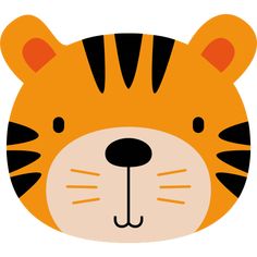 a cartoon tiger's face is shown on a white background