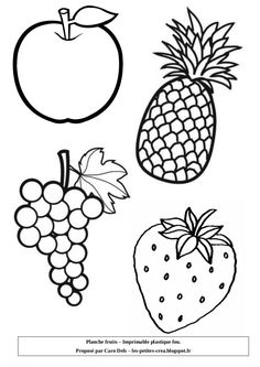 fruits and vegetables coloring page with the words, i can't tell what they are