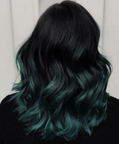 Dark Winter Hair Color 2023-2024 21 Ideas: Embrace the Bold and Beautiful Green Balayage Short Hair, Dark Teal Balayage, Green Hair Highlights For Black Hair, Black With Color Underneath Hair, Black Hair With Dark Green Highlights, Ashy Green Hair, Dark Green Balayage, Dark Teal Hair Ombre, Dark Green Ombre Hair