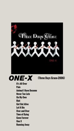 the cover art for one - x's album, which features an image of several people