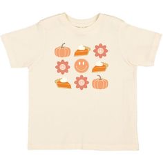 The Pumpkin Pie Smiley Thanksgiving Short Sleeve T-Shirt is a fun and festive t-shirt for kids celebrating Thanksgiving! Features: Shirt Color: Natural Graphic Color: Orange, Tan, Dusty Rose, Cream Material: 100% Cotton Features: Tagless inside neck label for an itch-free wear Fit: Toddler Unisex; True to Size Care: Machine washable, tumble dry low, wash with like colors Each t-shirt is hand pressed with love using baby and child safe inks. Thanksgiving Toddler, Newborn Announcement, Rose Cream, Kids Holiday Gifts, Boy Accessories, Glitter Bow, Holidays With Kids, Accessories Branding, Sweater And Shorts