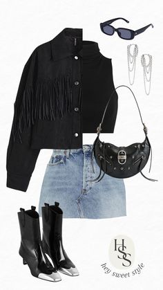 The perfect outfit for Nashville!! Country Concert Cold Weather Outfit, Two Stepping Outfit Country, Nelly Concert Outfit Ideas, Outfit For Nashville, Fall Nashville Outfits, Tequila Festival, Nashville Fits, Fringe Jacket Outfit, Rachel Fashion