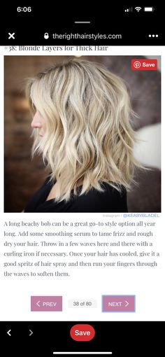 Layered Thick Hair, Blonde Layers, Curling Iron, Thick Hair Styles, Serum, Blonde, Long Hair Styles, Hair Styles