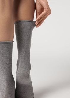 Women’s Smooth Cotton Mid-Calf Socks - Long socks - Calzedonia Smart Gift, Long Socks, Calf Socks, Suspender Belt, Knee High Socks, Swimsuit Cover Ups, Short Socks, Swimsuit Cover, Swimwear Accessories