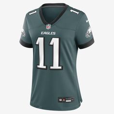 Rep one of your team's top stars with this A.J. Brown Jersey. Proper ventilation and a form fit help provide a dry, comfortable wear with the authentic look of the on-field uniform for the Philadelphia Eagles. Nike Football Season Sports Jersey, Nike Moisture-wicking Tops For Football Season, Fitted Tops With Team Logo For Sports Events, Nike Sporty Tops For Team Events, Fitted Sports Tops With Team Logo, Eagles Nfl, Jalen Hurts, Nfl Games, Nike Nfl