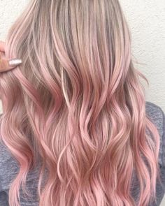 Pastel Hair Ombre, Pink Hair Highlights, Highlights Pink, Long Pink Hair, Grey Ombre Hair