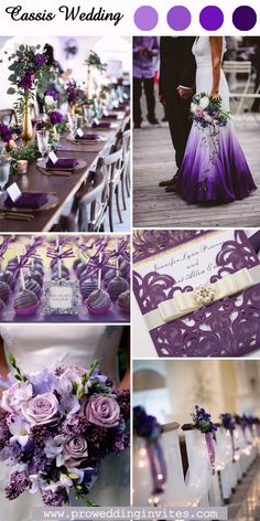 purple and white wedding color scheme