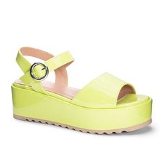 Jump Out Platform Sandal – Chinese Laundry Green Chunky Platform Sandals With Round Toe, Green Synthetic Sandals With Chunky Platform, Green Eva Platform Sandals, Green Synthetic Platform Sandals, Green Platform Sandals With Eva Material, Green Platform Sandals With Synthetic Material, Green Platform Sandals In Synthetic Material, Sandals Wedges, Modern Feminine