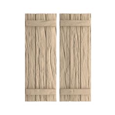 Achieve beautiful curb appeal with our faux wood shutters. Compared to real wood, they are much lighter for a hassle-free installation. Not susceptible to common issues of organic wood such as rotting or warping, all the while giving an identical look to real wood. With an incredible selection of sizes and styles to choose from, you are sure to find one that suits your home's style. Ekena Millwork TimberThane Woodgrain 16.5-in W x 52-in H Riverwood Paintable/Stainable Farmhouse Exterior Shutters Board And Batten Exterior, House Shutters, Board And Batten Shutters, Rustic Exterior, Shutters Exterior, Wood Shutters, Organic Wood, Farmhouse Exterior, Board And Batten