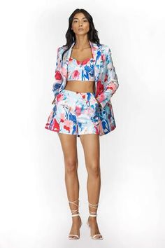 Shop for Mandira Wirk White Satin Printed Blazer And Shorts Set for Women Online at Aza Fashions Satin Color, Printed Blazer, Blazer And Shorts, Co Ord Set, Designer Gowns, Pant Set, Kids Sleepwear, White Satin, Silk Shirt