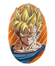 an image of a cartoon character in the style of gohan with yellow hair and blue eyes