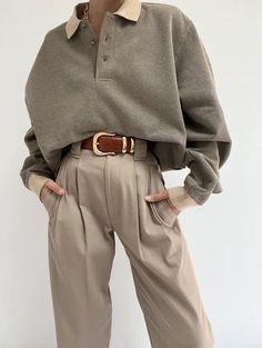 Best selling cotton twill Townes Trousers in Khaki Cozy Pants With Ribbed Waistband For Fall, Cozy Pants With Ribbed Waistband For Everyday Fall Wear, Relaxed Workwear Bottoms For Fall, Cozy Ribbed Waistband Pants For Everyday Fall Wear, Effortless Cotton Bottoms For Fall, Everyday Fall Pants With Ribbed Waistband, Relaxed Fall Workwear Bottoms, Oversized Bottoms With Elastic Waistband For Fall, Oversized Pants With Ribbed Waistband For Fall