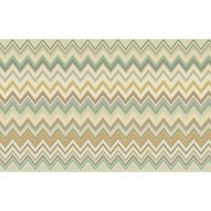 a beige and green chevroned wallpaper border