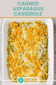 a casserole dish with cheese and green beans