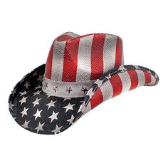 Straw Cowboy Hat, Patriotic Flag, Western Hats, Screen Printing Designs, American Pride, Cowboy Hat, Grimm, Red White Blue, Western Fashion