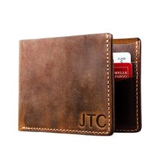 Canyon full grain handmade leather bifold wallet with monogram Business Leather Trifold Wallet With Id Window, Classic Wallet With Id Window For Everyday Use, Brown Wallet With Id Window For Everyday Use, Classic Trifold Wallet With Smooth Grain For Everyday Use, Classic Everyday Trifold Wallet With Smooth Grain, Leather Trifold Wallet With Id Window For Daily Use, Classic Smooth Grain Trifold Wallet, Classic Bifold Wallet With Rfid Blocking, Classic Trifold Wallet For Everyday