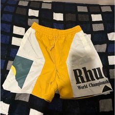 Rhude Racing Shorts Size Xl Moisture-wicking Shorts For Streetwear, Sporty Streetwear Shorts With Logo Print, Moisture-wicking Streetwear Shorts, Rhude Shorts, Graphic Print Streetwear Shorts, Shorts Athletic, Mens Shorts, Full Service, Fast Delivery