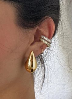 Dome Earrings, Radiant Beauty, Tear Drop Earrings, Trendy Earrings, Color Dorado, Gold Drop Earrings, Shiny Silver, Tear Drop, Gold Plated Silver