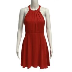 Nwt Express Women's A-Line Coral Red Orange Dress Halter Zip Sleeveless Condition: New With Tags *Please Review Photos Prior To Purchase! Size: 6 Measurements Busts: 34" Waist: 28" Length: 34" Measurements Are Approximate Keywords Special Occasion Party Cocktail Sleeveless * Note Items From My Store Our Sourced From Various Locations And Most Types Are Sold In The Following Conditions: New, New Without Tags, Liquidation Preowned And Vintage. Items Are Looked Over And We Try To Note Any Flaws. So Chic Red Halter Dress For Summer, Red Stretch Halter Dress For Summer, Fitted Solid Color Halter Neck Sundress, Solid Fitted Halter Neck Sundress, Fitted Solid Sundress With Halter Neck, Red Mini-length Halter Dress For Date Night, Stretch Solid Color Sleeveless Halter Dress, Casual Red Mini Length Sleeveless Dress, Red Mini Length Halter Dress For Date Night