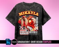 Graduation T-Shirt Digital TEMPLATE for your graduation day or graduation party! Use this file for Sublimation, DTF, DTG, Printable Vinyl Eco-solvent, Craft t-shirt transferComplimentary editing services included. After purchase please send all details such as photos, color, name, school name and class year and any other information I may need to complete the edit of your design.Complimentary editing services April 1st - July 1st turnaround times are enforced up to 72 hours. Please order early.