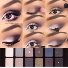 Make Up Mata, Purple Smokey Eye, Eyeshadow Tutorials, Beautiful Eyeshadow, Muted Purple, Maybelline Makeup, Eye Makeup Steps, Pinterest Makeup, Makeup Step By Step