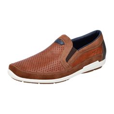 Rieker 09055-22 Men's Slip-Ons, Brown Rieker 09055-22 Men's Slip-Ons, Brown Looking for airy, comfortable, and stylish slip-on shoes that are versatile for both everyday wear and leisure activities? These casual slip-ons made of faux leather from Rieker are the perfect choice! The elastic insert makes them easy to slip on and off, while the grippy and durable sole provides optimal traction with each step. Additionally, the extra soft insole ensures maximum comfort for your feet. With the comfort width G 1/2, your toes have more room to move freely in the forefoot area. Say hello to style and functionality combined!   Color: Brown  Heel Height: 2 cm  Heel Type: Flat  Toe Shape: Round  Shoe Width: Normal (G)  Removable Insole: No  Sole Color: Beige  Closure: Slip-On  Waterproof: No  Reflecti Brown Breathable Slip-on Walking Shoes, Brown Slip-on Sports Walking Shoes, Brown Slip-on Breathable Walking Shoes, Casual Brown Slip-ons With Perforations, Brown Slip-on Sneakers For Casual Wear, Mens Slip Ons, Mens Slip On Shoes, Shoe Brushes, Casual Footwear