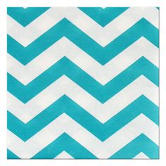 blue and white chevroned paper napkins