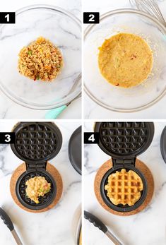 the steps to make waffles in a waffle maker