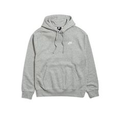 CLASSIC COMFORT. A closet staple, the Nike Sportswear Club Fleece Pullover Hoodie combines classic style with the soft comfort of fleece. Soft Comfort Brushed-back fleece is soft and smooth against the skin. Adjustable Coverage Hood with a drawstring offers adjustable coverage. More Details Standard fit for a relaxed, easy feel Ribbed hem and cuffs Kangaroo pocket Fabric: Body: 80-82% cotton/18-20% polyester. Hood lining: 100% cotton. Machine wash Imported Note: Material percentages may vary dep Grey Nike Hoodie Mens, Nike Sweatshirts For Boys, Grey Nike Hoodies, Nike Navy Hoodie, Grey Nike Hoodie Outfit, Grey Nike Hoodie Womens, Nike Hoodie Aesthetic, Nike Hoodie White, Gray Nike Hoodie