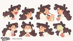 some cartoon character expressions that are being used for animation