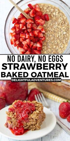 no dairy, no eggs strawberry baked oatmeal